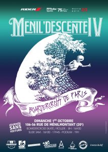 Affiche officielle du boardercross de Paris MénilDescente Riderz 2017