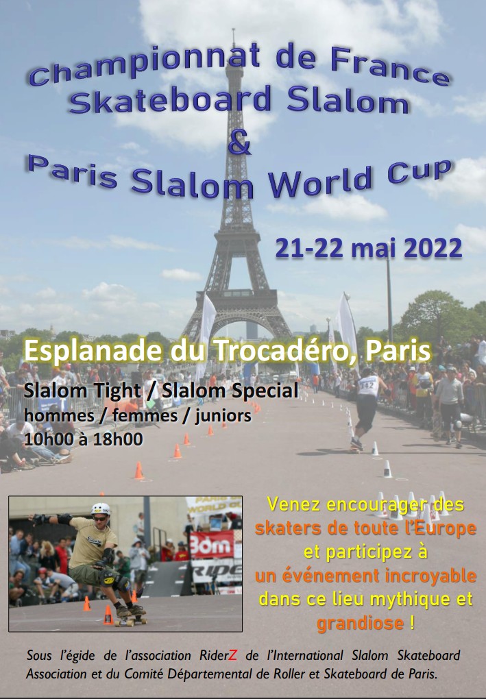 Affiche Paris slalom work cup skateboard trocadero 2022